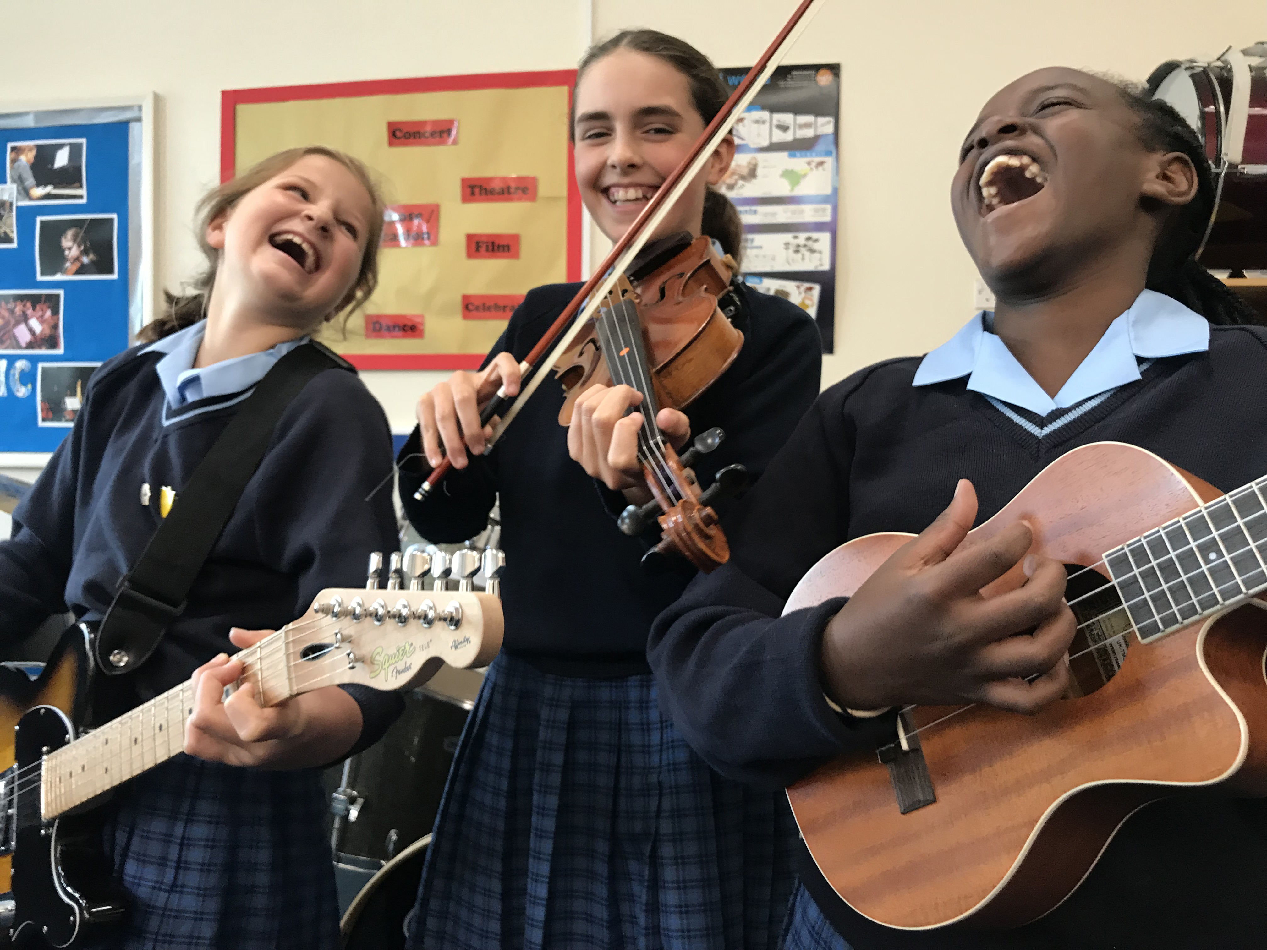 nottingham girls' high school students playing instruments